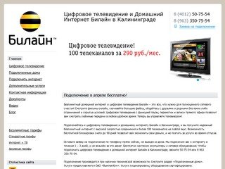 Цифровое телевидение и Домашний Интернет Билайн Калининград