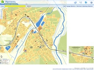 Карта города на сайте Ирпеня