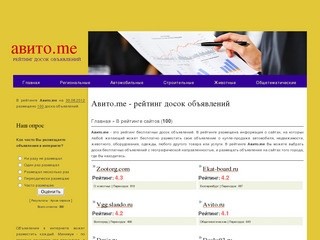 Рейтинг досок объявлений (Авито.me) - Краснодарский край