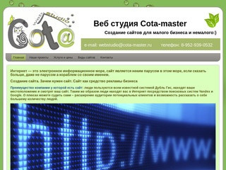 Создание сайтов -Веб студия Cota-master