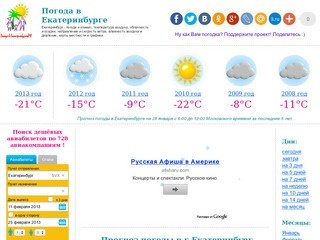 Погода в Екатеринбурге | Погода-в-Екатеринбурге.РФ