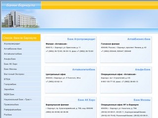Банки Барнаула - финансовая справочная города