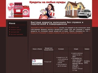 Быстрые кредиты наличными без справок и поручителей в Северодвинске