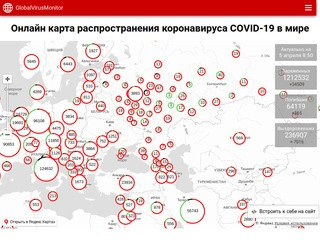 Карта коронавируса и статистика распространения коронавируса COVID-19 в России и в мире (Россия, Московская область, Москва)