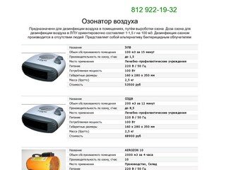 Озонаторы воздуха - Санкт-Петербург