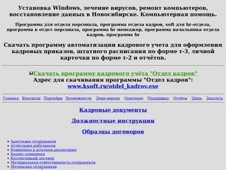 Установка Windows, лечение вирусов, ремонт компьютеров, восстановление данных в Новосибирске