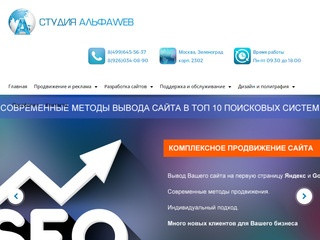 Разработка и продвижение сайтов в Москве и регионах - Студия АЛЬФАWEB