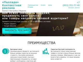 Паллада: Контекстная реклама в Уфе (Яндекс Директ, Google Adwords)