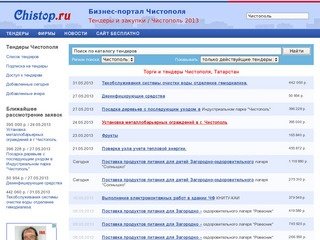 Торги, госзакупки и тендеры Чистополя - Татарстан