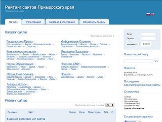 Рейтинг сайтов Приморского края -> Топ рейтинг сайтов rating25.ru