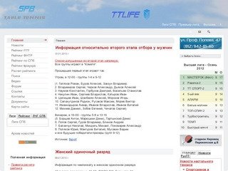 Настольный теннис в СПб - TTLIFE.RU