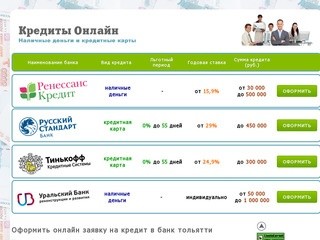 Оформить онлайн заявку на кредит в банк тольятти - Кредиты без залога.