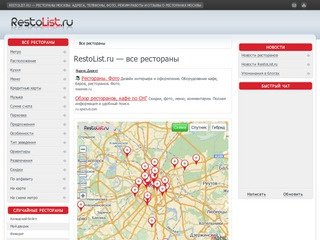 Все рестораны Москвы. Адреса, телефоны, фото ресторанов, режим работы и отзывы о ресторанах Москвы.