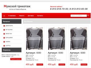 Мужской трикотаж оптом в Новосибирске - Футболки