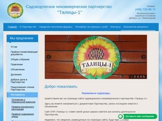 Садоводческое некоммерческое партнерство «Талицы-1» Московская область