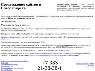 Продвижение сайта в Новосибирске, раскрутка сайтов в Новосибирске.