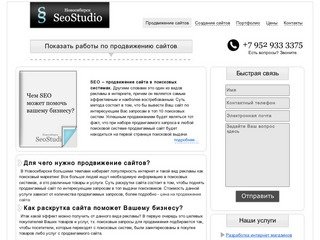 Seo студия Новосибирска – мы занимаемся продвижением сайтов в поисковых системах
