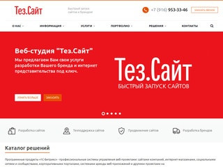 Тез.Сайт - быстрый запуск сайтов и брендов в Москве и Москвоской области!