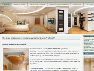 Все виды подвесных потолков представляет фирма "Holsmark"