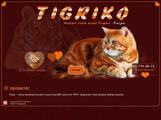 Tigriko! - Сайт самого красивого кота Тишки.