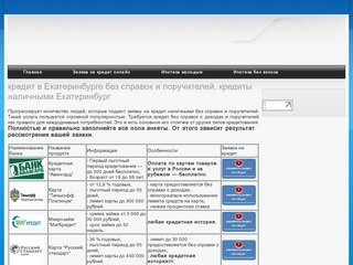 Кредит в Екатеринбурге без справок и поручителей, кредиты наличными Екатеринбург