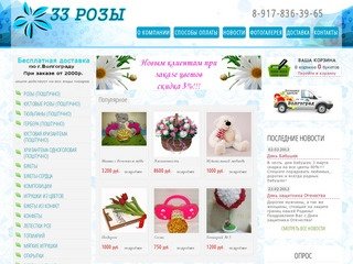 Заказ и доставка цветов в Волгограде | 33 Розы
