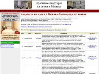 Квартиры на сутки в Нижнем Новгороде от хозяев. Квартиры посуточно в Нижнем Ногороде.
