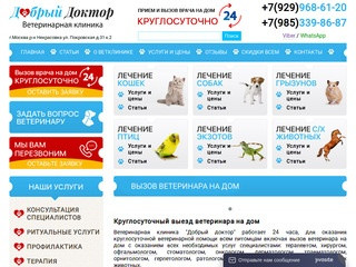 Вызвать ветеринара на дом в Москве круглосуточно и недорого