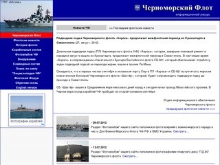 Корабельный состав Черноморского Флота (поиск подводных лодок (ПЛ) и надводных кораблей (НК) ЧФ)