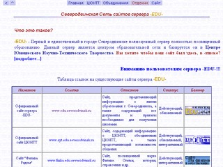 Северодвинская Сеть сайтов сервера "EDU"